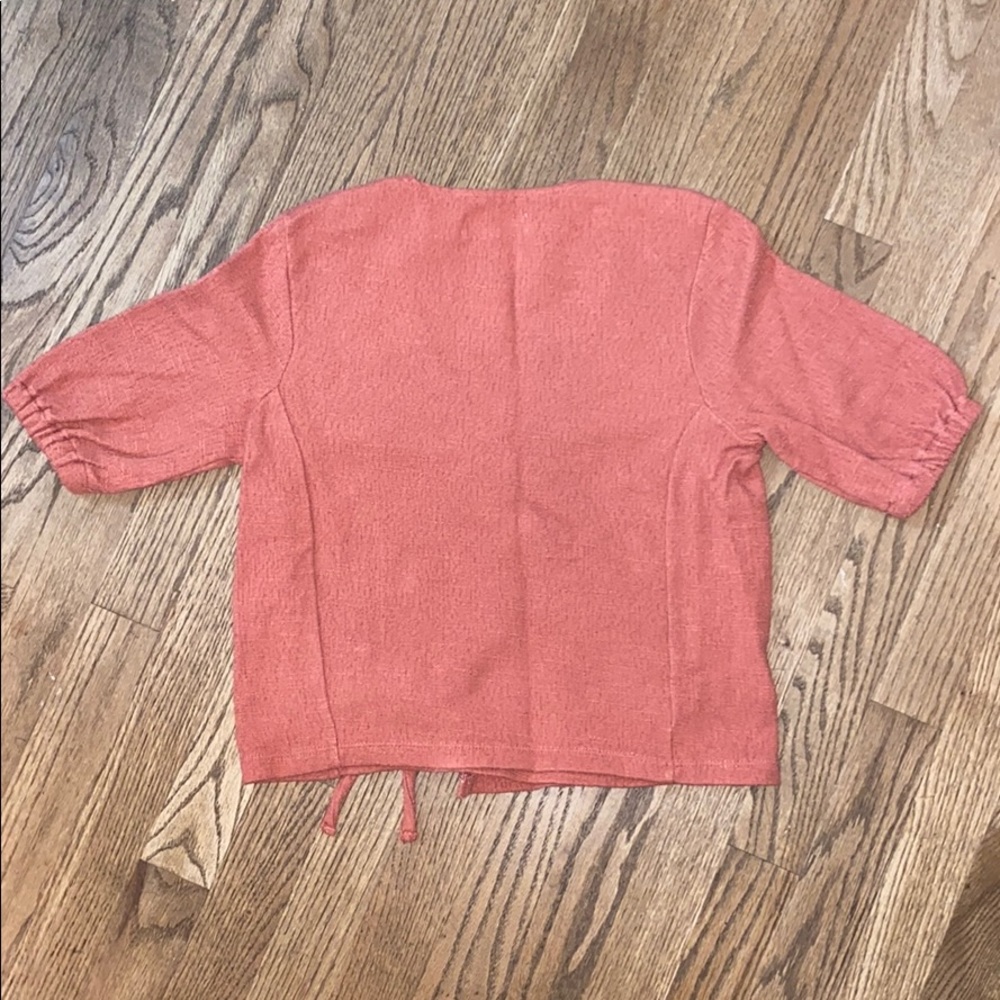 Madewell Texture and Thread Puff Sleeved Wrap Top - Picture 6 of 6